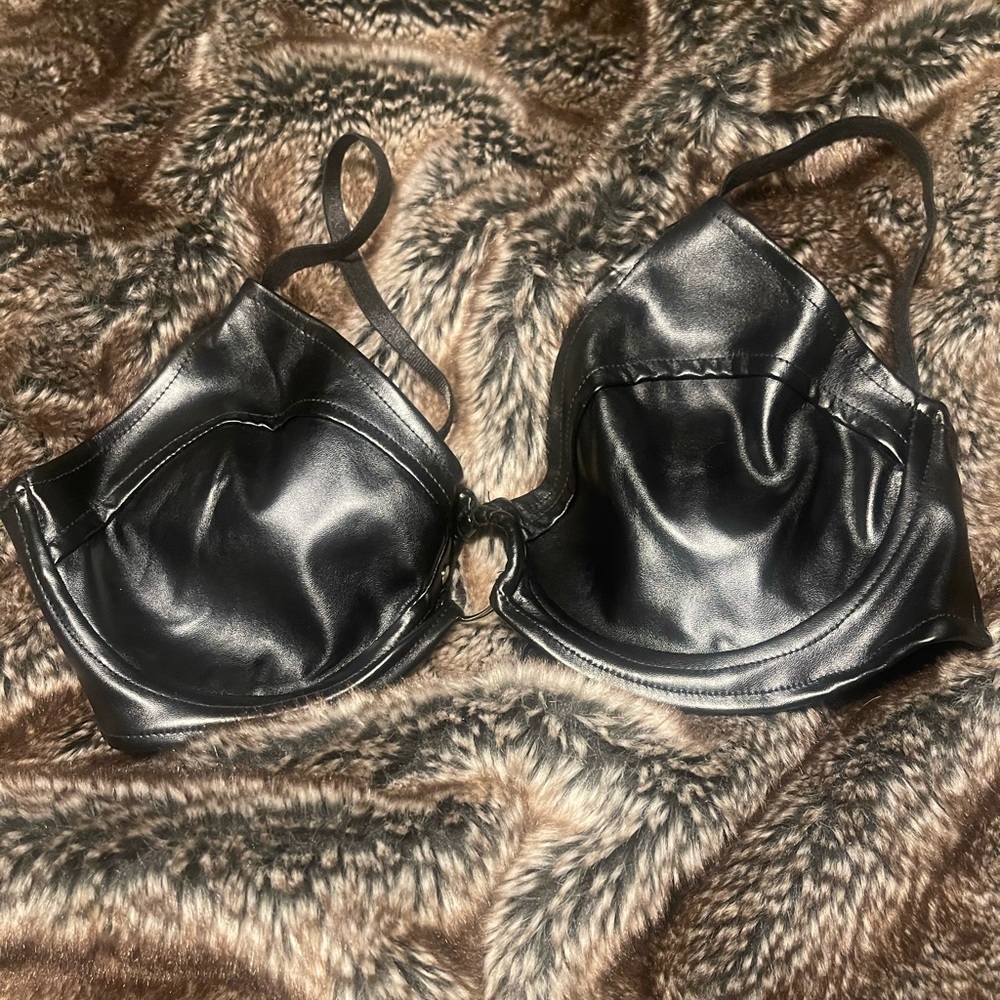 Faux leather Forever 21 bralette